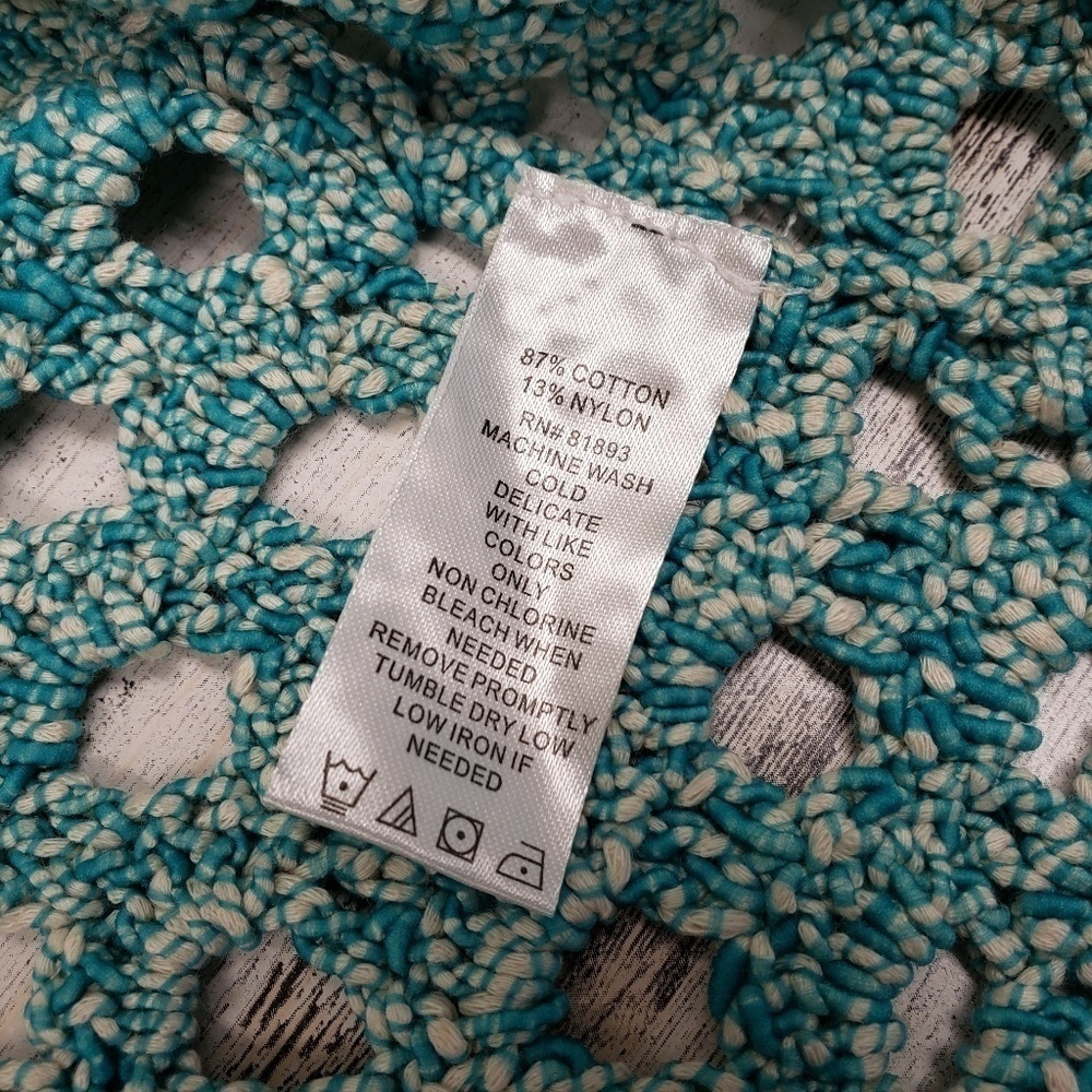 Isaac Mizrahi Live Blue White Shrug Size Medium - Picture 6 of 6